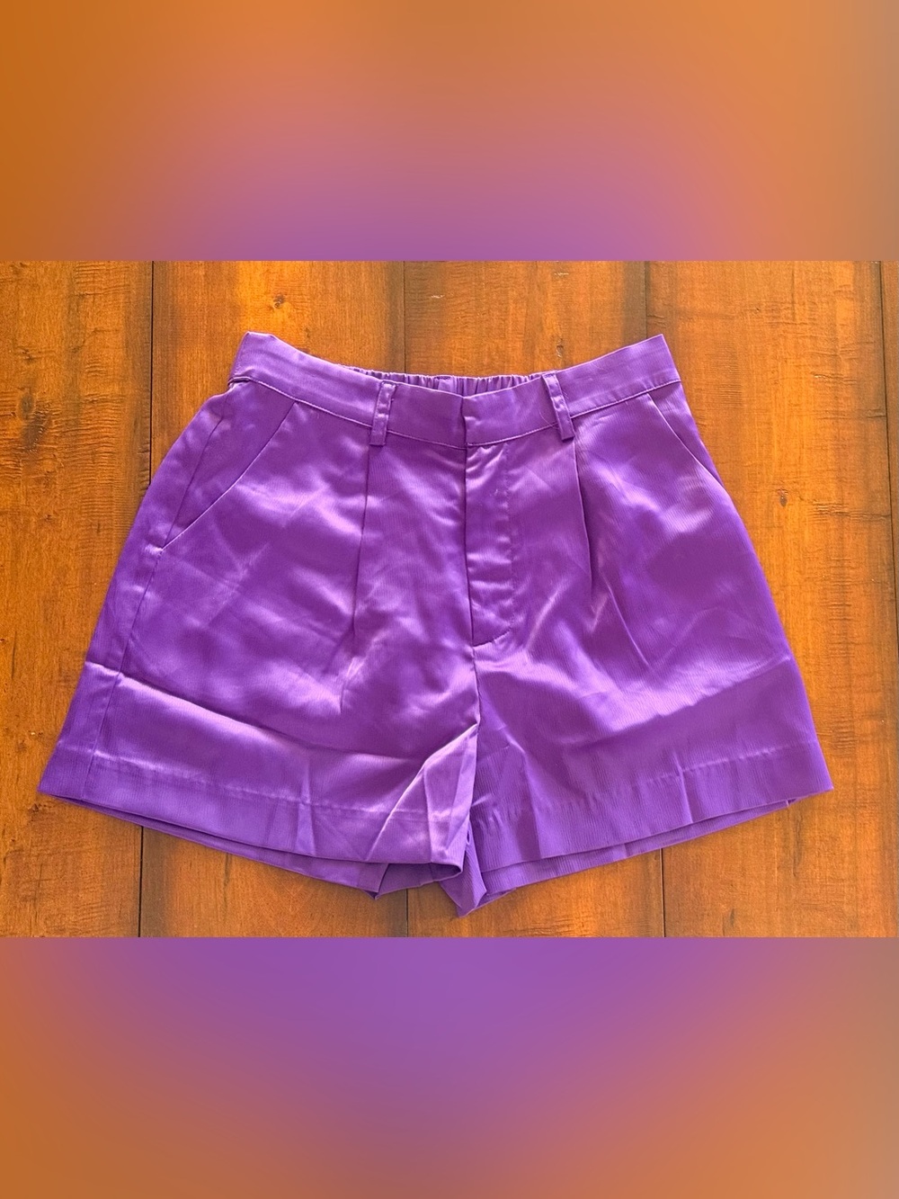 glam Purple High-Waist Tailored Shorts